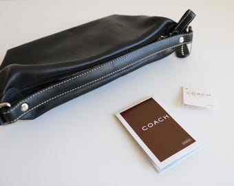 バッグ Coach Accessory pouch leather black y2k Coach Accessory pouch leather black y2k