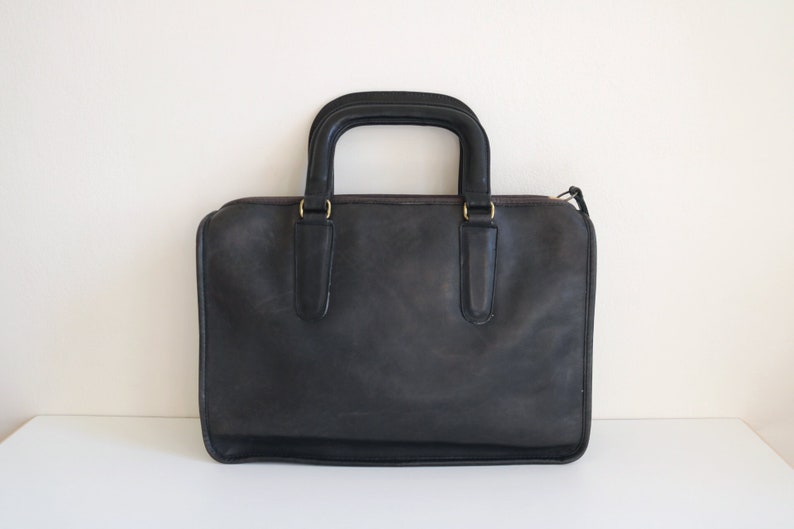 Coach Briefcase Bag Bonnie Cashin NYC Patina'd Black Leather image 1