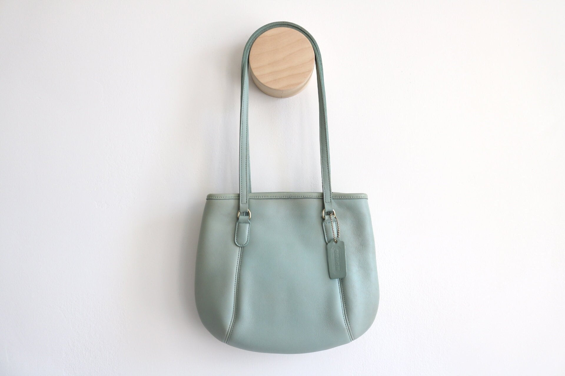 Vintage Coach Shoulder Bag Mint Green Leather 0054284K