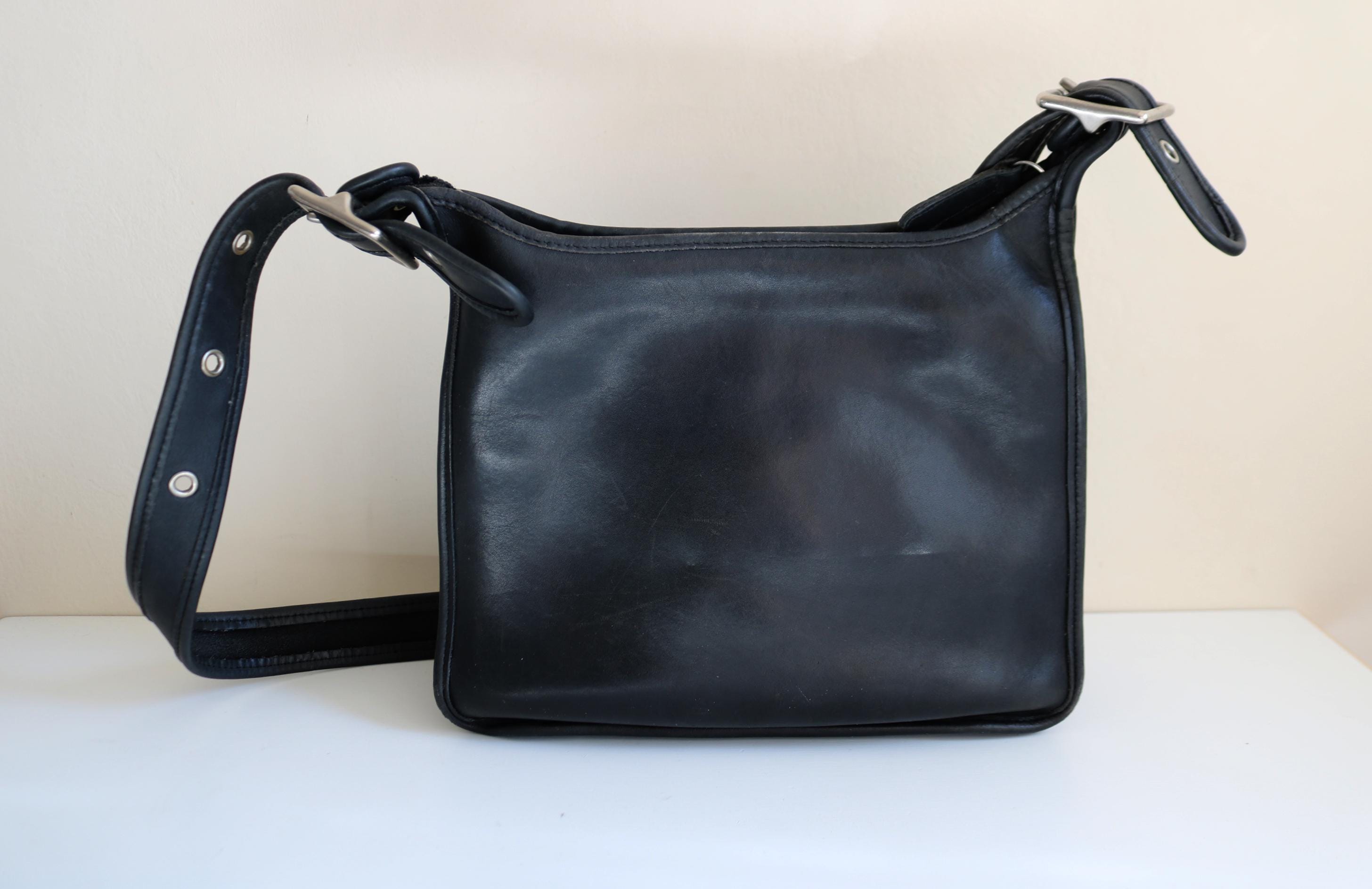 Coach Zip Legacy Bag | Black Leather Nickel Hardware - Etsy