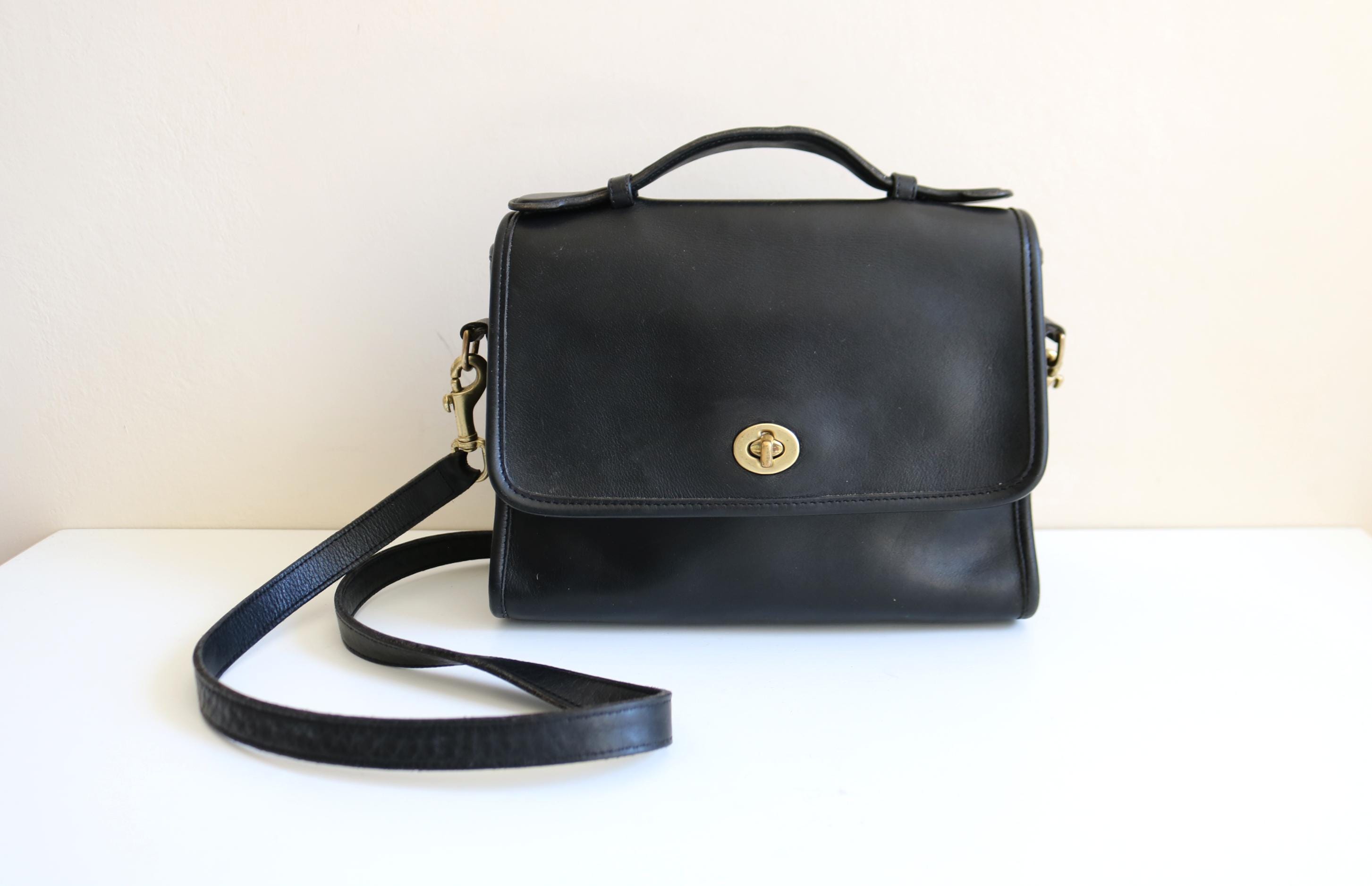Coach Court Top Handle Satchel | Black Leather - Etsy