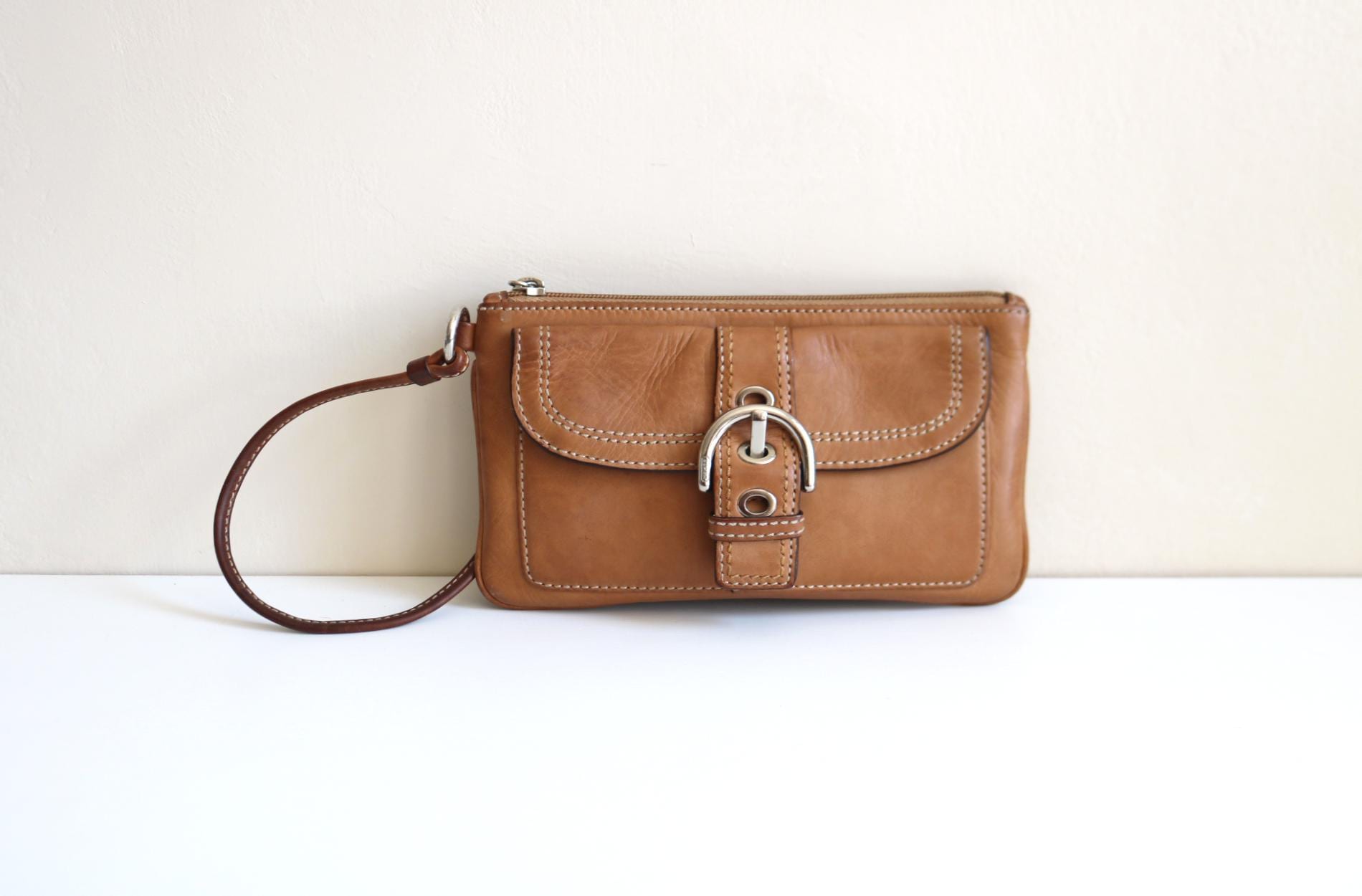 Coach Soho Wristlet Wallet Clutch | Tabac Leather - Etsy