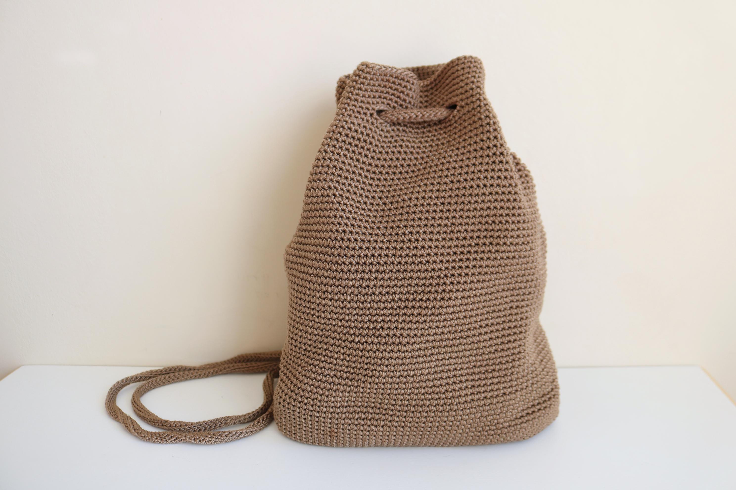The Sak woven drawstring backpack bag tan The Sak Naturals Collection Tan Woven Vachetta Leather  main image 3