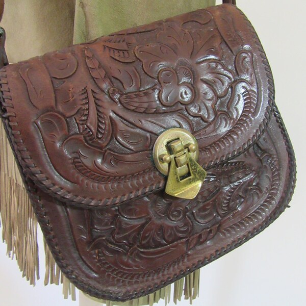 1940s Old Tooled Leather Purse