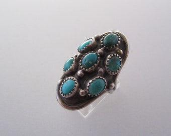 Vintage Sterling and Turquoise Ring Signed "L. Henderson"