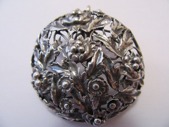Sterling Silver Floral Pin Pendant - image 4