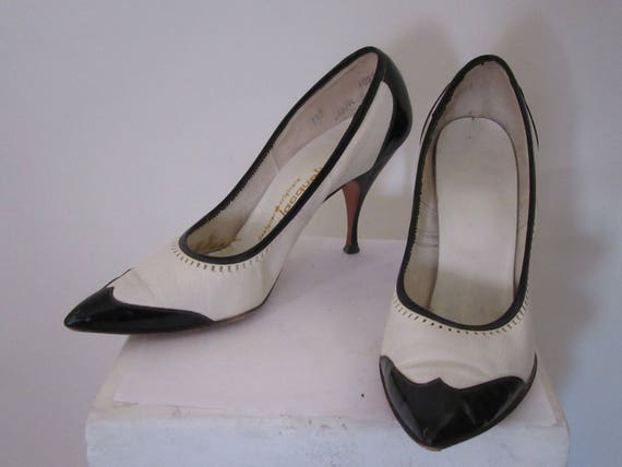 black and white spectator heels