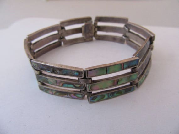 Vintage Handmade Taxco Mexican 1950s Sterling Inl… - image 1