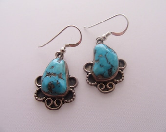 Sterling Silver, Turquoise Stone, Earrings