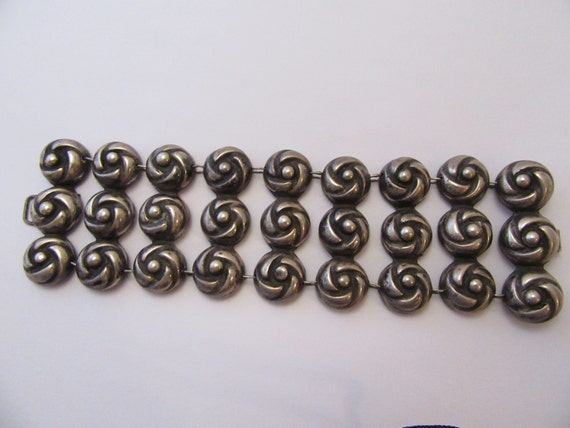 1940s Handmade Mexican Link Sterling Bracelet - image 1