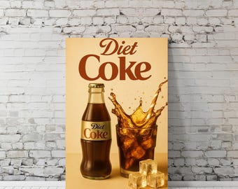 Vintage Diet Coke Advertisement Poster | 80s Retro Print (Digital Download)