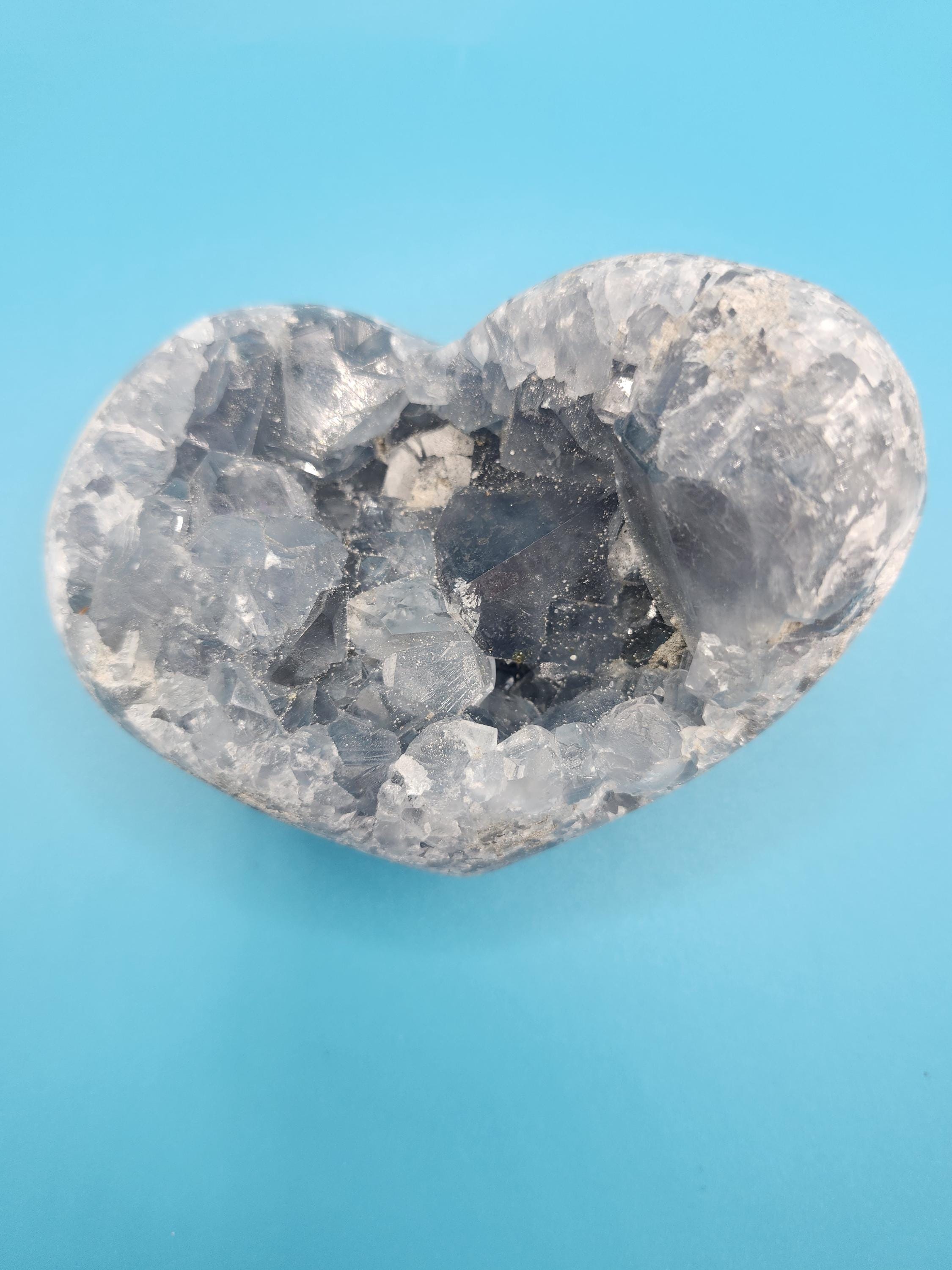 ハート型ドゥルージーセレスタイトブルーヒーリングクリスタル - Etsy 日本