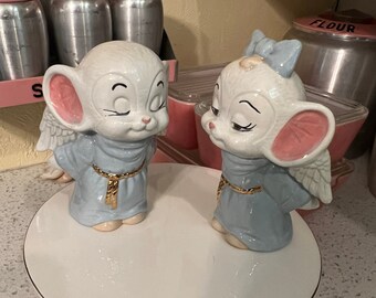 Vintage Oversized Mouse Angel Figurines