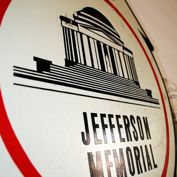 Vintage JEFFERSON MEMORIAL sign from Washington, DC  --SaLe--