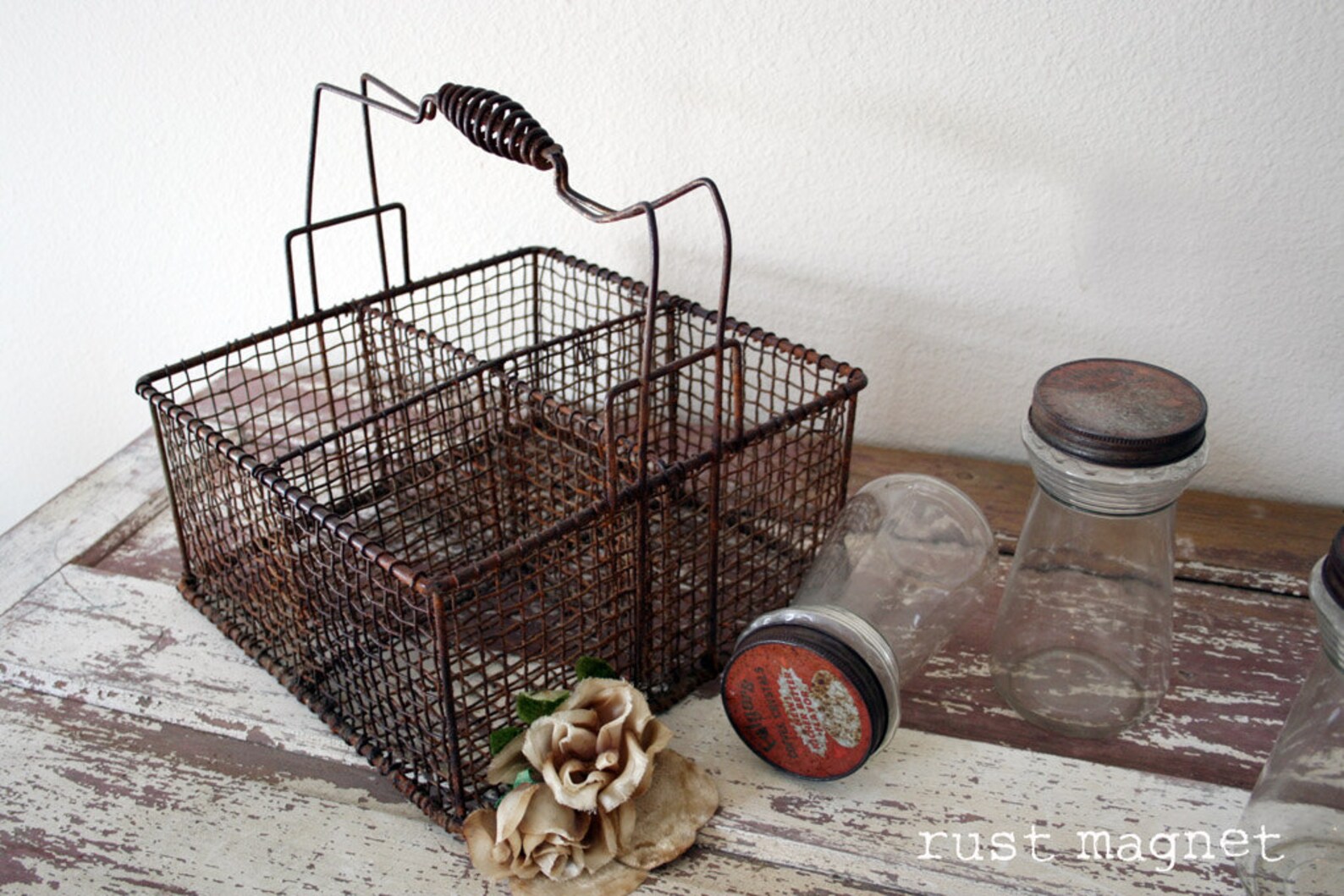 Large Wire Basket with Divided Compartments and TONS of Etsy