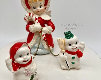 Tilso candy cane angel with two snow babies chained family