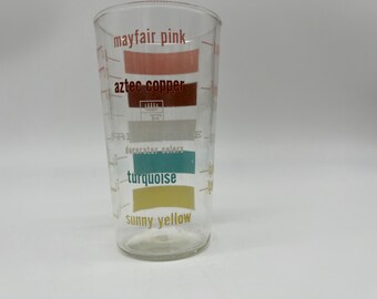 Frigidaire Advertising Measuring Cup with Decorator Colors Pink Turquoise Yellow Copper