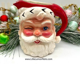 Beautiful 1960s Inarco Santa face pitcher