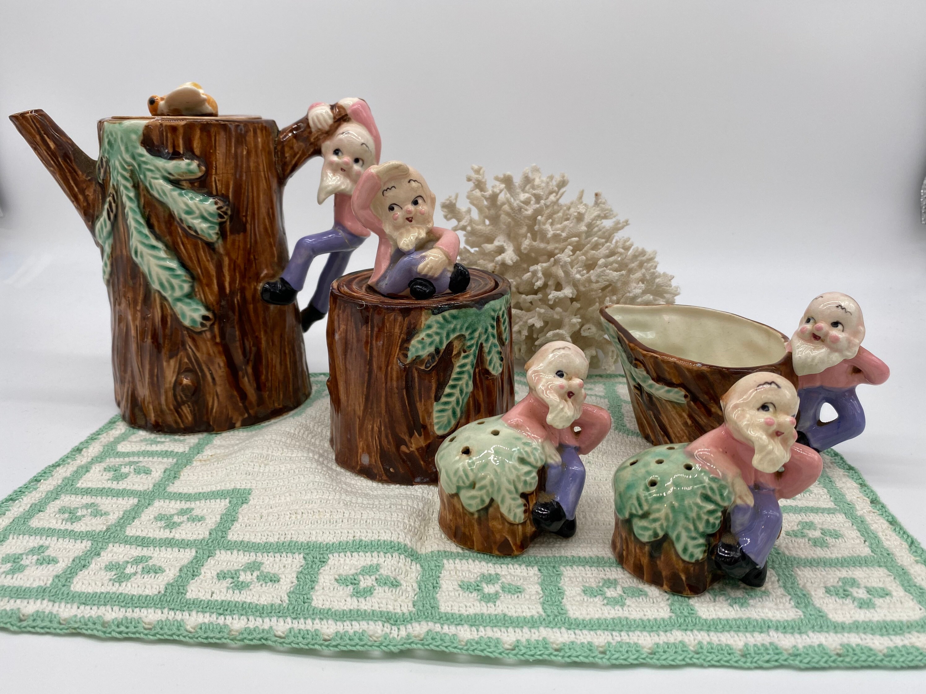 Vintage Gnome Tea Set Made in Japan ADORABLE Etsy