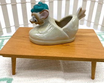 Occupied Japan small planter vase: Baby Shoe with Deer shape