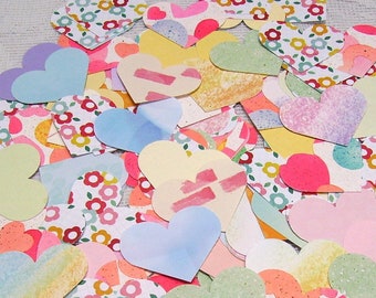 Pastel Multi Colored Heart Shaped Table Confetti, 100 pieces, Table Scatter