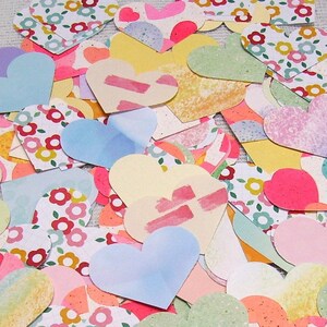 Pastel Multi Colored Table Confetti, Heart Table Scatter, 100 pieces