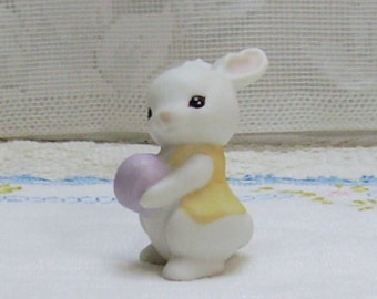 Miniature Porcelain Bunny with Easter Egg, 1984 Hallmark Cards Figurine