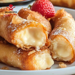 BEST RECIPE For Cheesecake Egg Rolls – Crispy Creamy Dessert | Printable PDF | Easy Fried Treat | Instant Digital Download