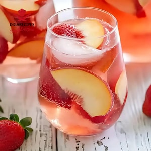 Best Recipe for Easy Peach Sangria | Refreshing Summer Cocktail | Fruity Party Drink | Make-Ahead Recipe | Instant PDF Download