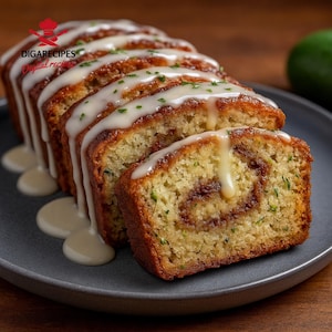 BEST RECIPE For Cinnamon Roll Zucchini Bread – Moist Spiced Loaf with Swirl & Glaze | Instant Digital Download | Printable Baking PDF