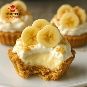 BEST RECIPE For No-Bake Mini Banana Cream Pies | Easy Printable Dessert Recipe | Instant PDF Download