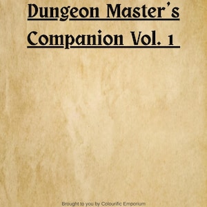 Dungeon Master&#39;s Companion Vol. 1 – Printable DnD Session Planner & Worldbuilder PDF