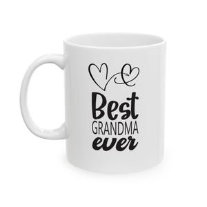 Best Grandma Ever Ceramic Mug - Gift for Grandmother, Mother&#39;s Day Present, Birthday Tea Cup, Family Appreciation Coffee Mug, Grandma Gifts