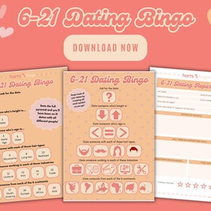 6-21 Dating Bingo Challenge | Dating Game | Date Motivation | Editable Dating Report Card | Printable Dating Bingo Activity