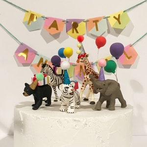 Safari Party Animal Cake Toppper, Zoo Cake Topper, Circus Cake Topper, Bear Cub, Elephant Cake Topper, Giraffe Cake Topper, Zebra, Tiger