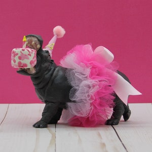 Happy Birthday Hippo Cake Topper, Party Animal Cake Topper, Hippopotamus Cake Topper, Princess Hippo Party