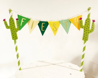 Fiesta Bunting, Fiesta Banner, Cake Bunting, Cake Banner, Taco Party, Cactus Bunting, Llama Cake Topper, Fiesta Llama Cake, Taco Time Party