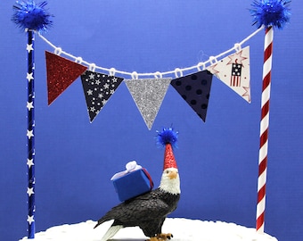 4th of July Cake Topper,  Eagle Cake Topper, Patriotic Cake Topper, Independence Day Party Decoration, Birthday Eagle Cake Topper, Eagle