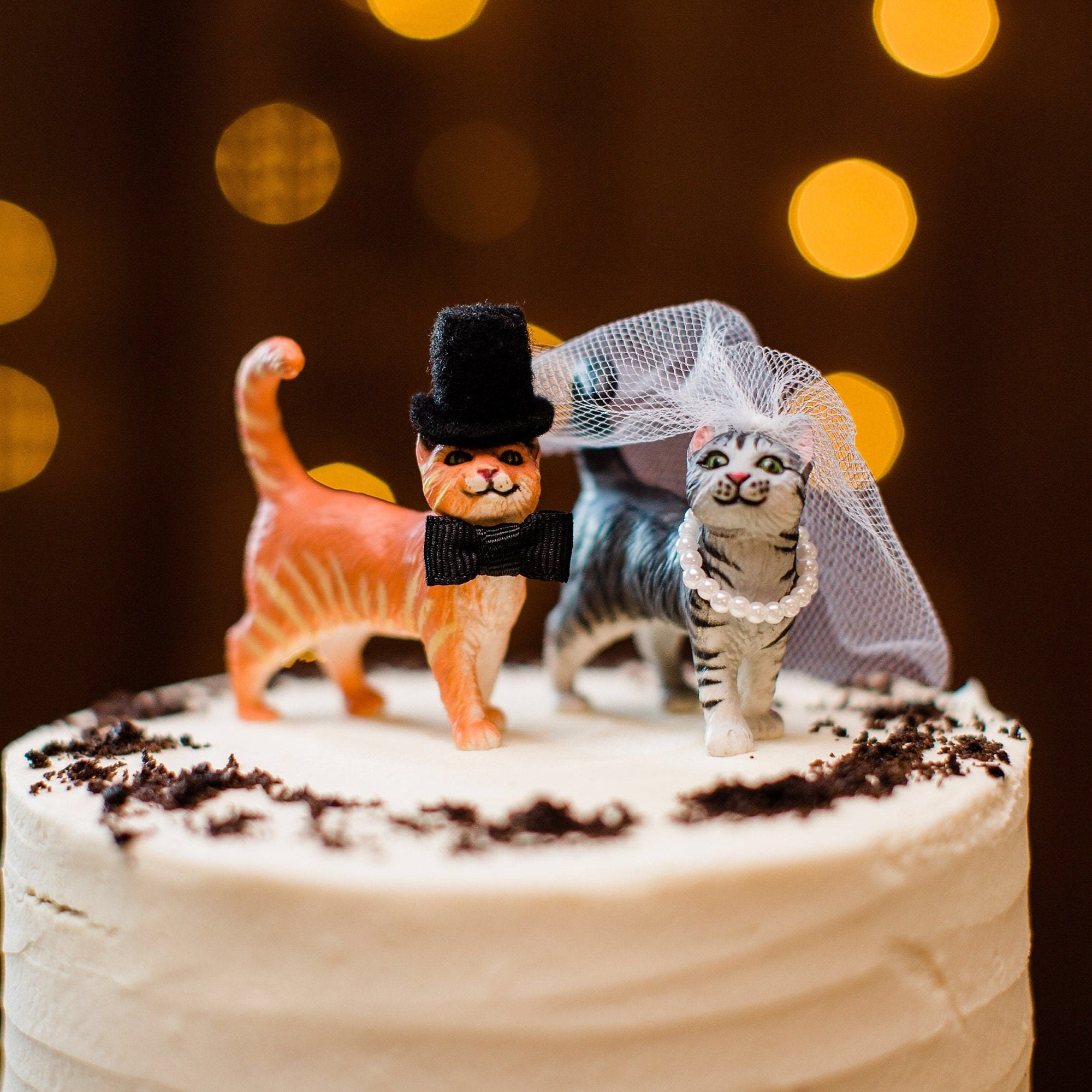 Personalised Cake Topper Cat cake topper wedding cats Cat rustic cat