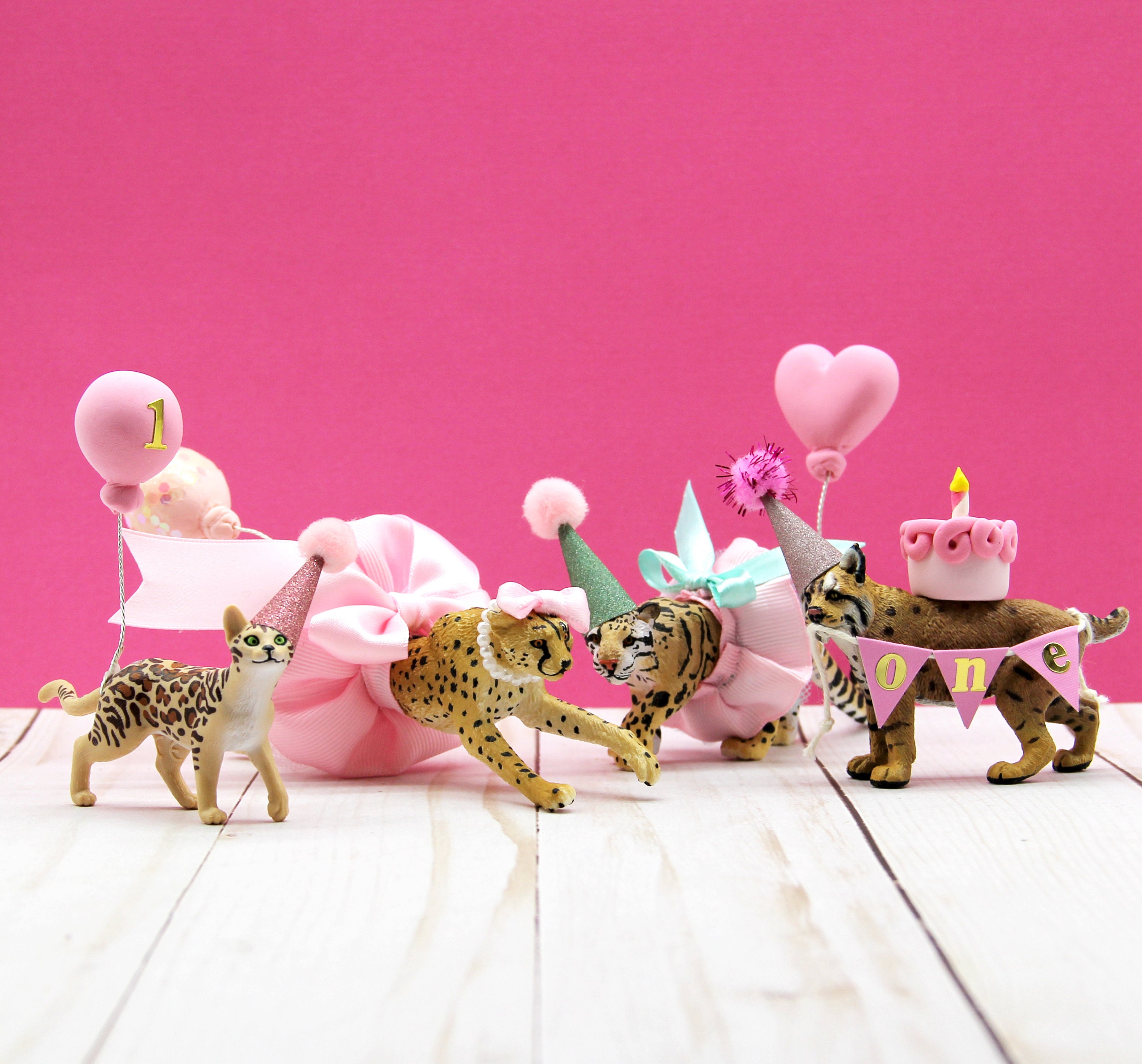 Big Cat Birthday Cake Topper, Leopard, Bobcat, Cheetah, Bengal, Cat Birthday Party, Cat Cake Topper