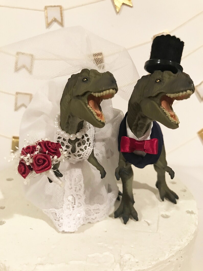 Custom Dinosaur Wedding Cake Topper Animal Wedding Cake Etsy