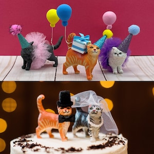 Cat Birthday Party or Wedding Cake Topper