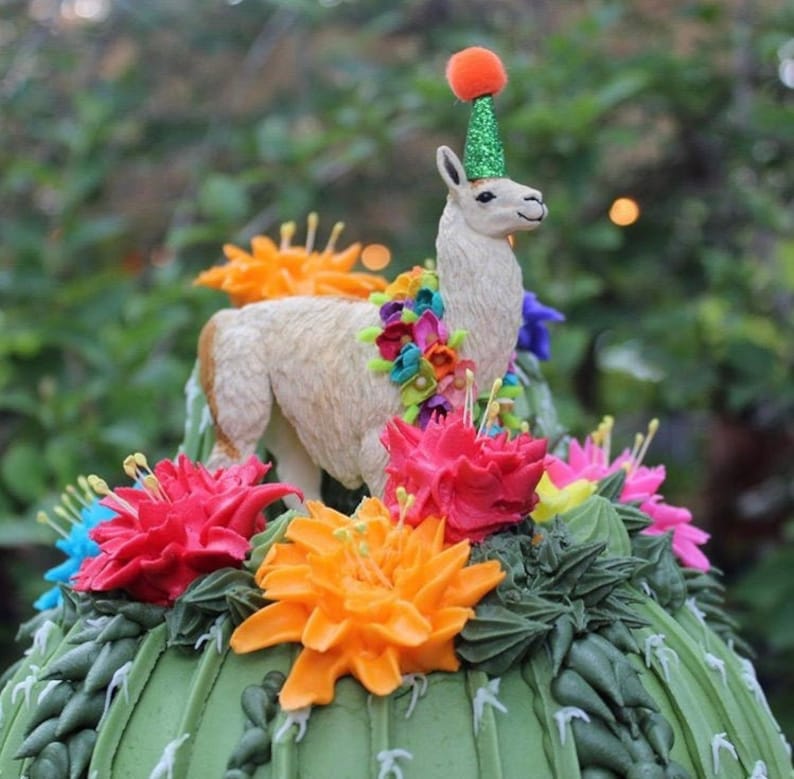 Birthday Llama Cake Topper Party Animal Cake Topper Llama