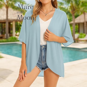 Sheer Chiffon Kimono Cover Up: Elegant Beach Resort Wrap