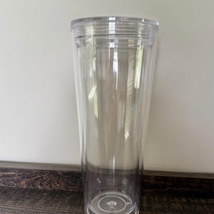 Custom 24oz Acrylic w/ Clear Lid Snow Globe Tumbler Available w/ Glitter, Milky, or Drip solution! More info in &quot;Start Here&quot; section.