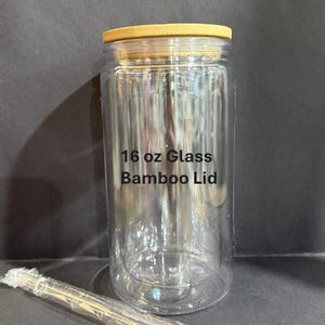 Custom 16oz Glass w/ Bamboo Lid Snow Globe Tumbler. Available with Glitter, Milky, or Drip solution! More info in &quot;Start Here&quot; Section.