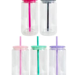 Custom 16oz Glass with Colored Lid Snow Globe Tumbler. Glitter, Milky, or Drip solution! More info in &quot;Start Here&quot; Section