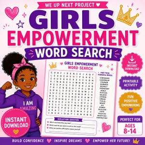 Girls Empowerment Bundle | Confidence Workbook, Affirmation Cards (Digital Download)