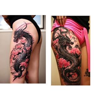 Unique Dragon Tattoo Design eBook | 50+ Digital Tattoo Ideas | Japanese & Chinese Style Art  Instant Download | Printable Tattoo Flash Book.