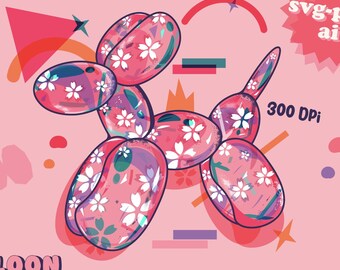 Balloon Dog SVG Bundle: Retro Party Animal Designs